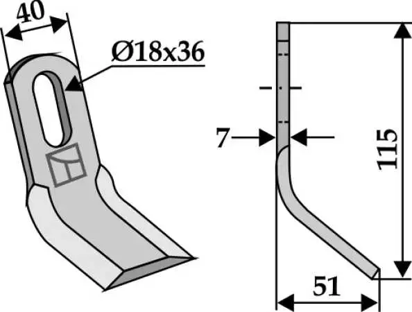 Y-Messer 115x40mm